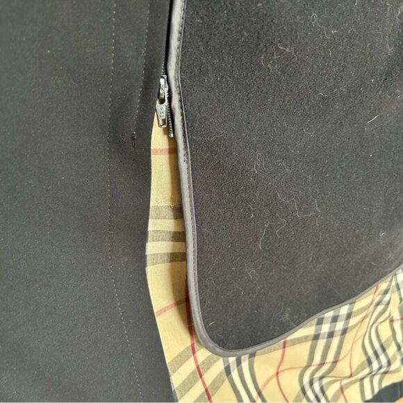 Burberry Vintage Men Black Lawrence Trench Coat with Removable Wool Vest Size 46 - Picture 8 of 16